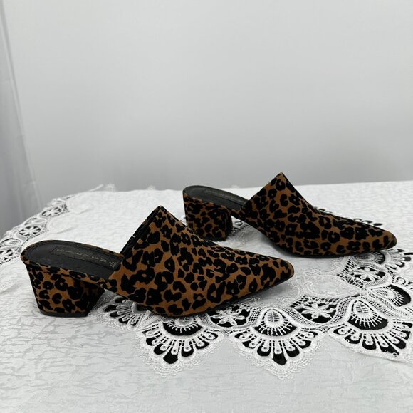 Steve Madden Cheetah Fabric pointed toe heeled slip on Mules SIze 7.5, SELMO1S1 - Picture 4 of 8